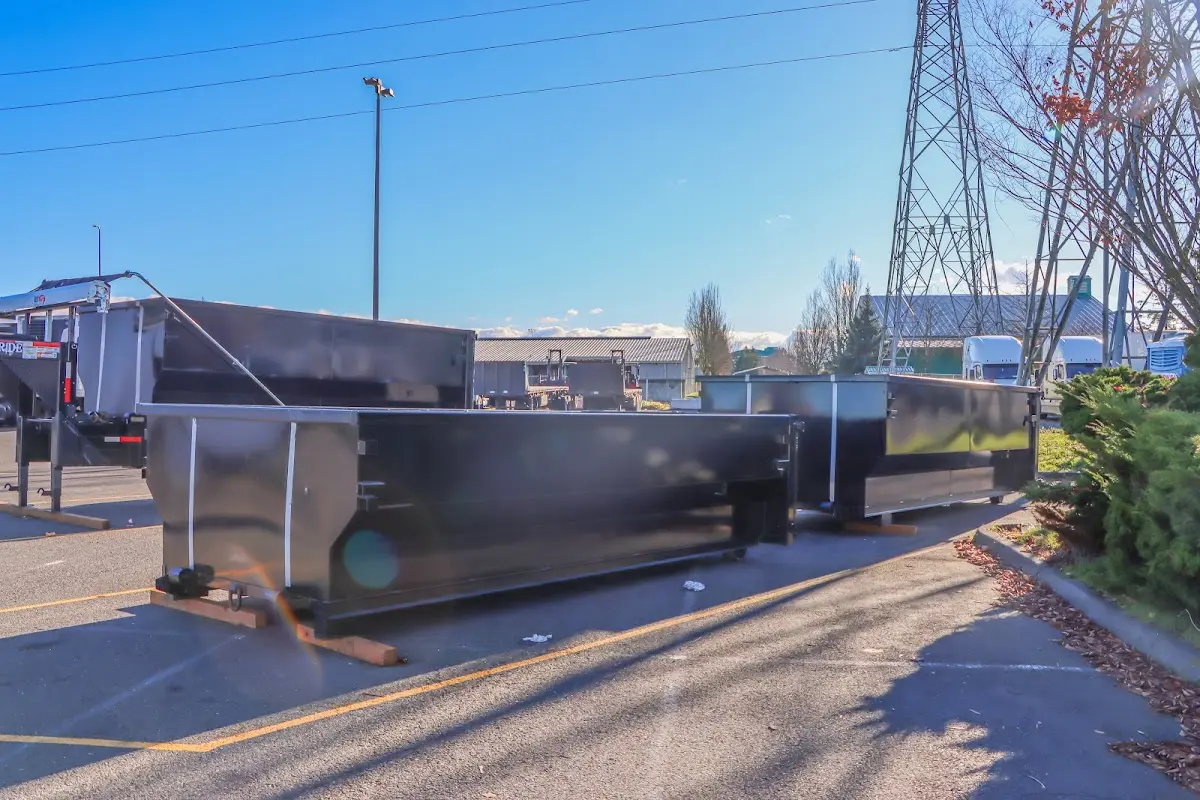 Roll-off dumpster ready for waste disposal at job site for Estate Cleanout Dumpster Rental in Waterbury